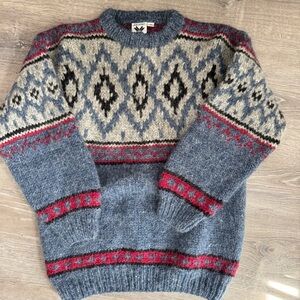 Icelandic Wool Blue and Gray Sweater